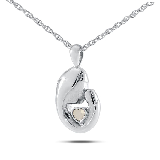 April w/ Clear Zirconia Stainless Steel Keepsake